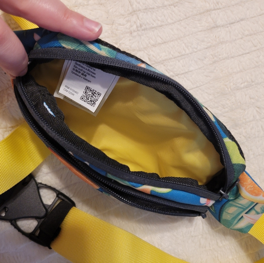Kavu Blue And Yellow Citrus Canvas Spectator Fanny Pack Tropical Pattern - Picture 6 of 10